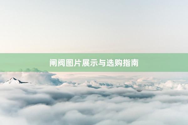 闸阀图片展示与选购指南