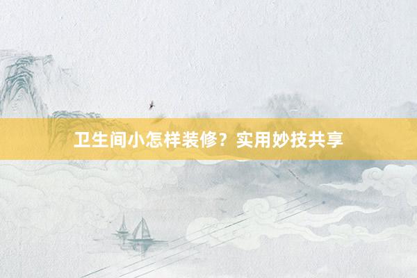 卫生间小怎样装修？实用妙技共享